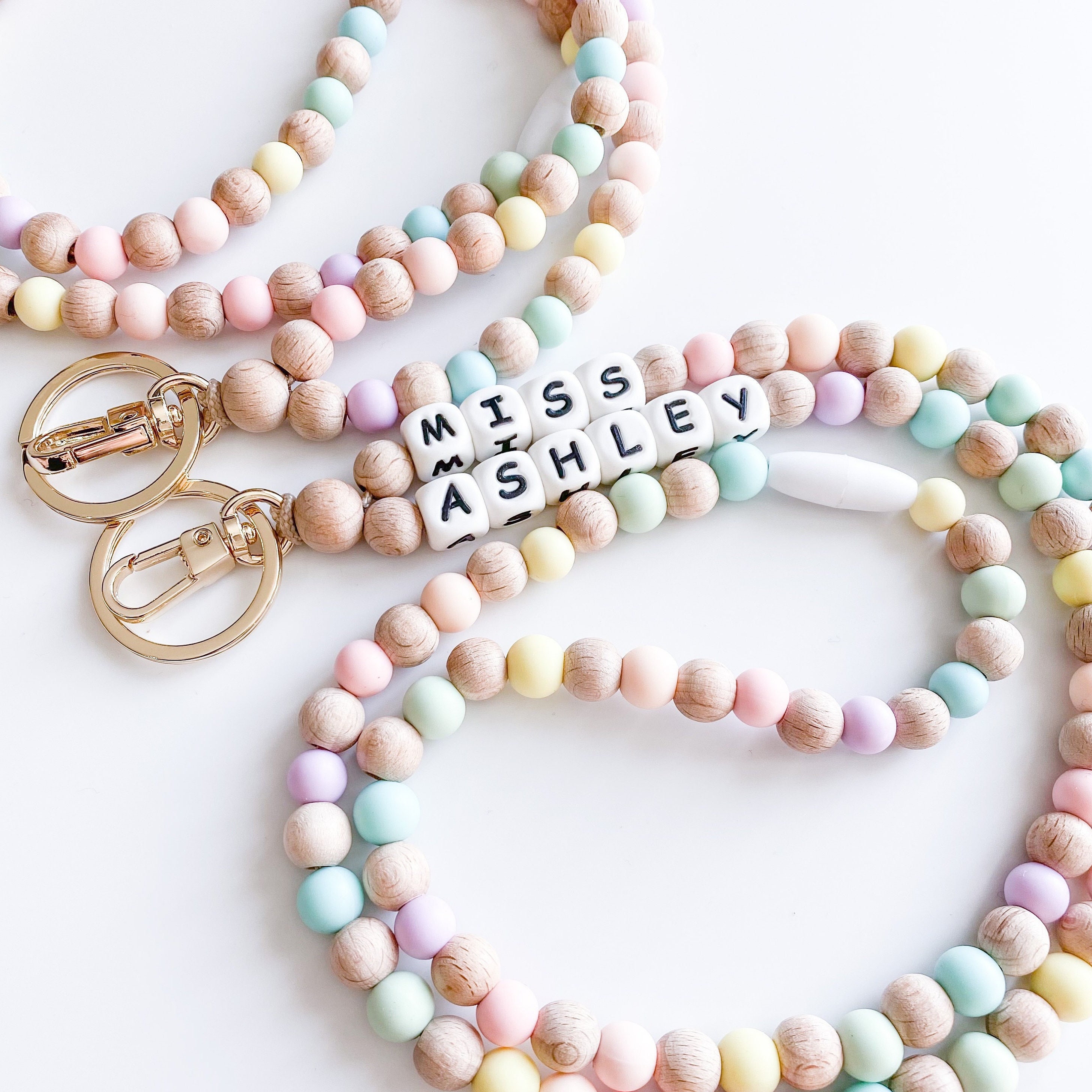 Personalized Colorful  Beads Lanyard