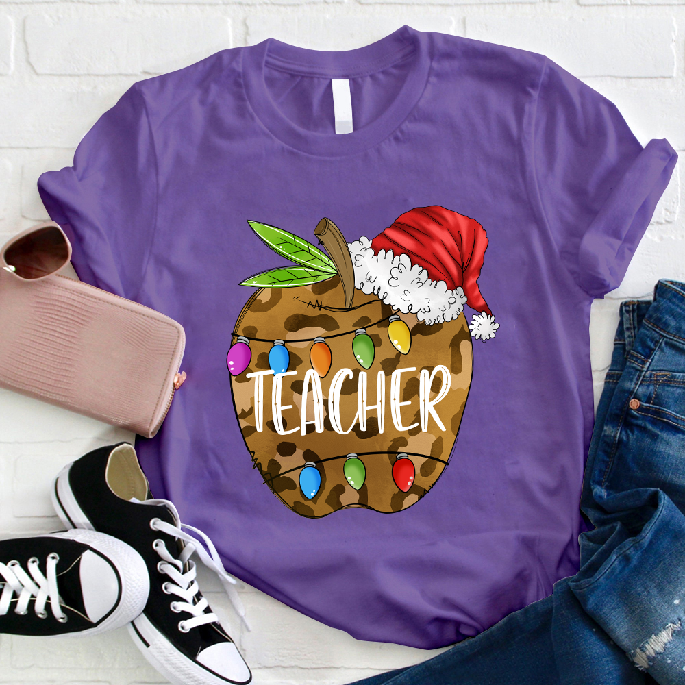 Christmas Apple Teacher T-Shirt