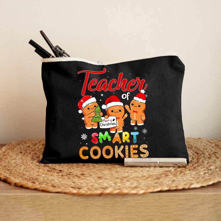 Teacher Of Smart Cookies Christmas Makeup Bag