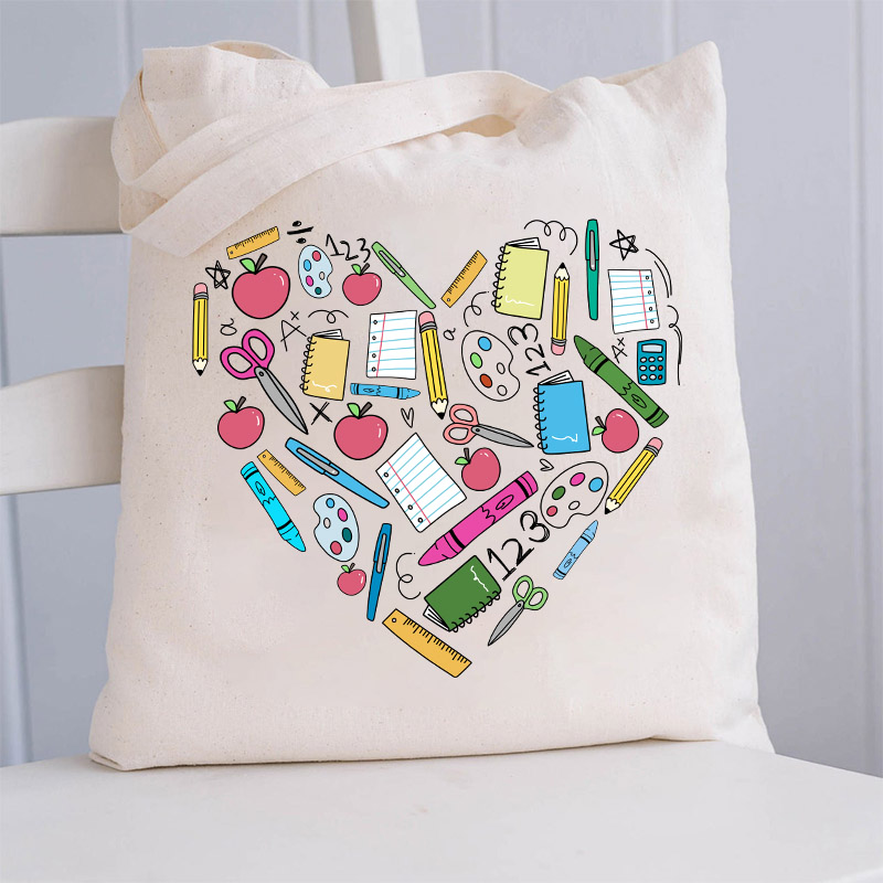 Teacher Heart Tote Bag