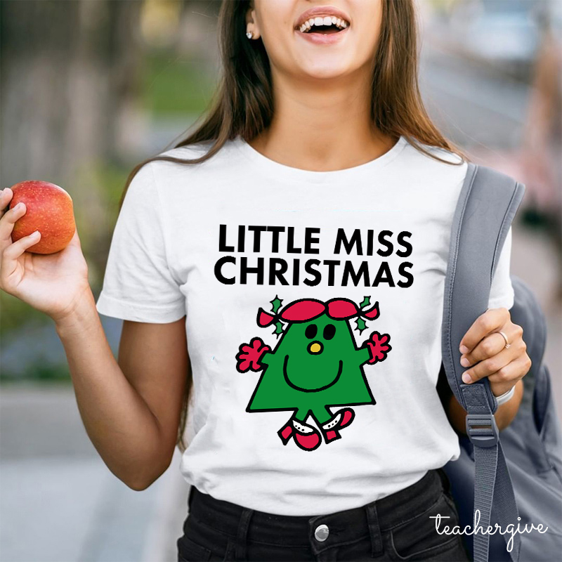 Little Miss Christmas Teacher T-Shirt