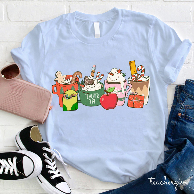 Christmas Vibes Teacher Fuel Teacher T-Shirt