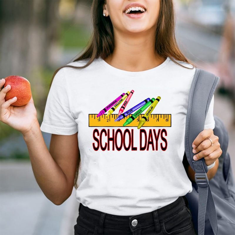 School Days Multicolor Crayons T-Shirt