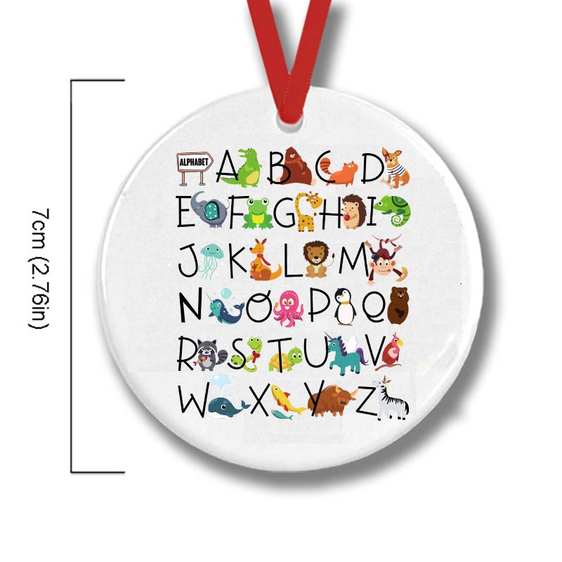 Interesting English Alphabet And Animals Ceramic Ornament