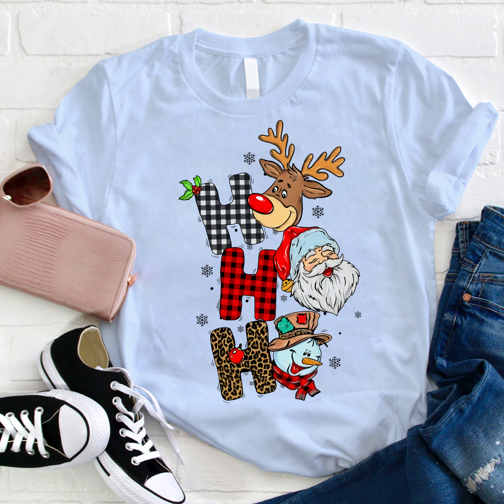 HO HO HO The Happy Snowman  Teacher T-Shirt