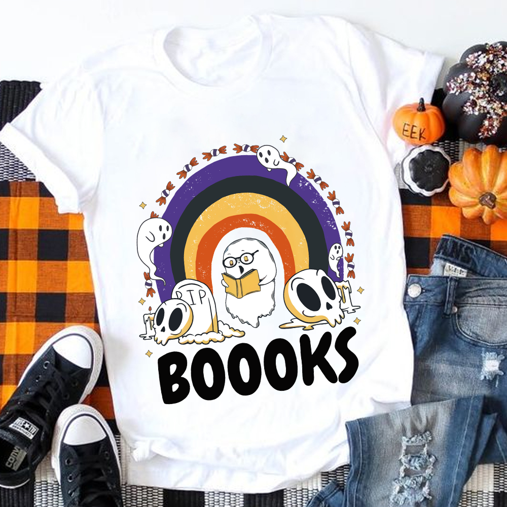 Booook Ghost Reading T-Shirt