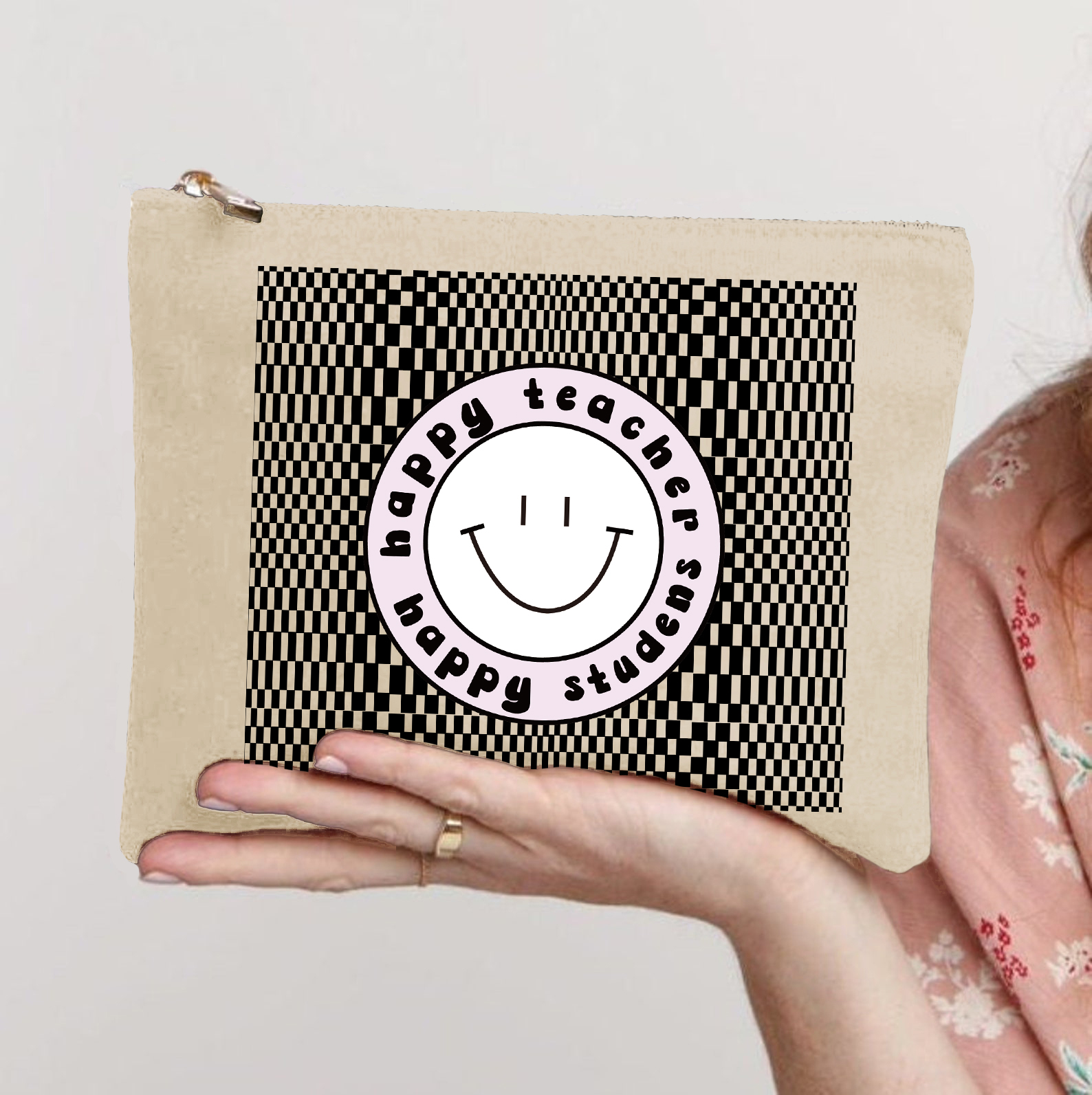 Happy Teacher Happy Students Makeup Bag