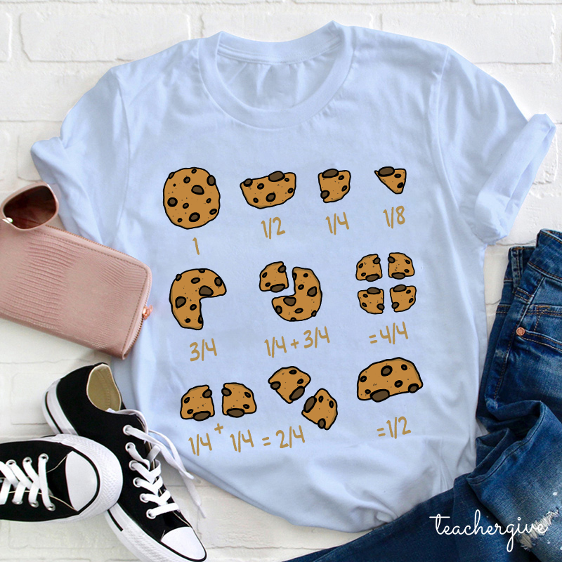 Cookie Fractional Numbers Math Teacher T-Shirt