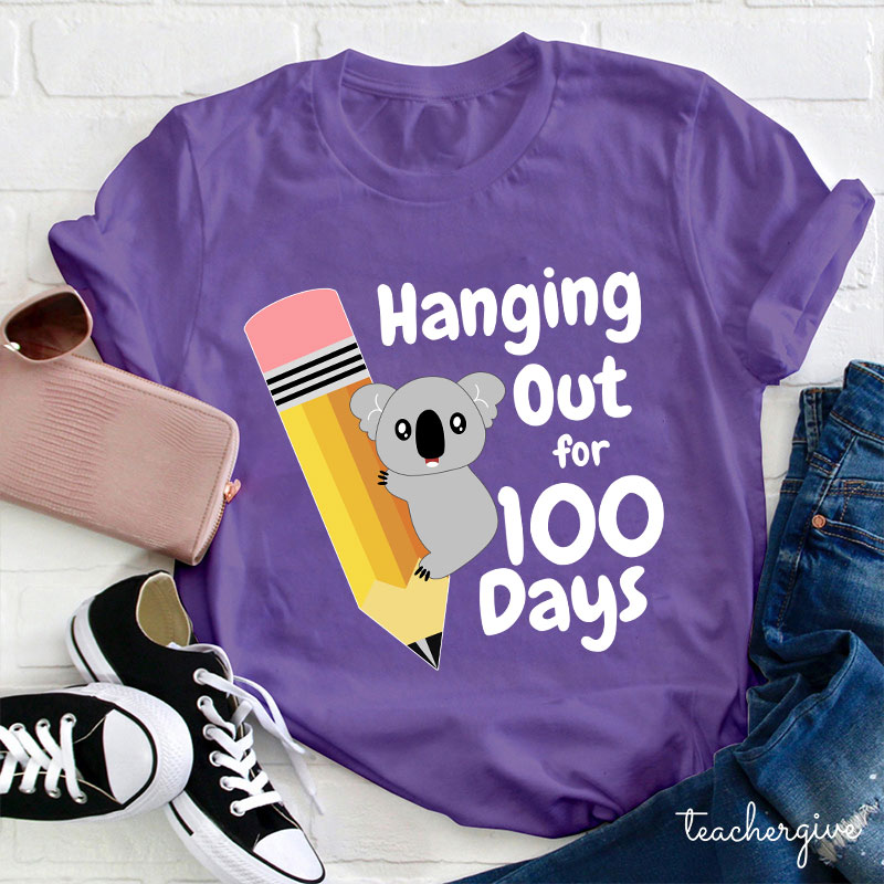Koala Hanging Out For 100 Days Teacher T-Shirt