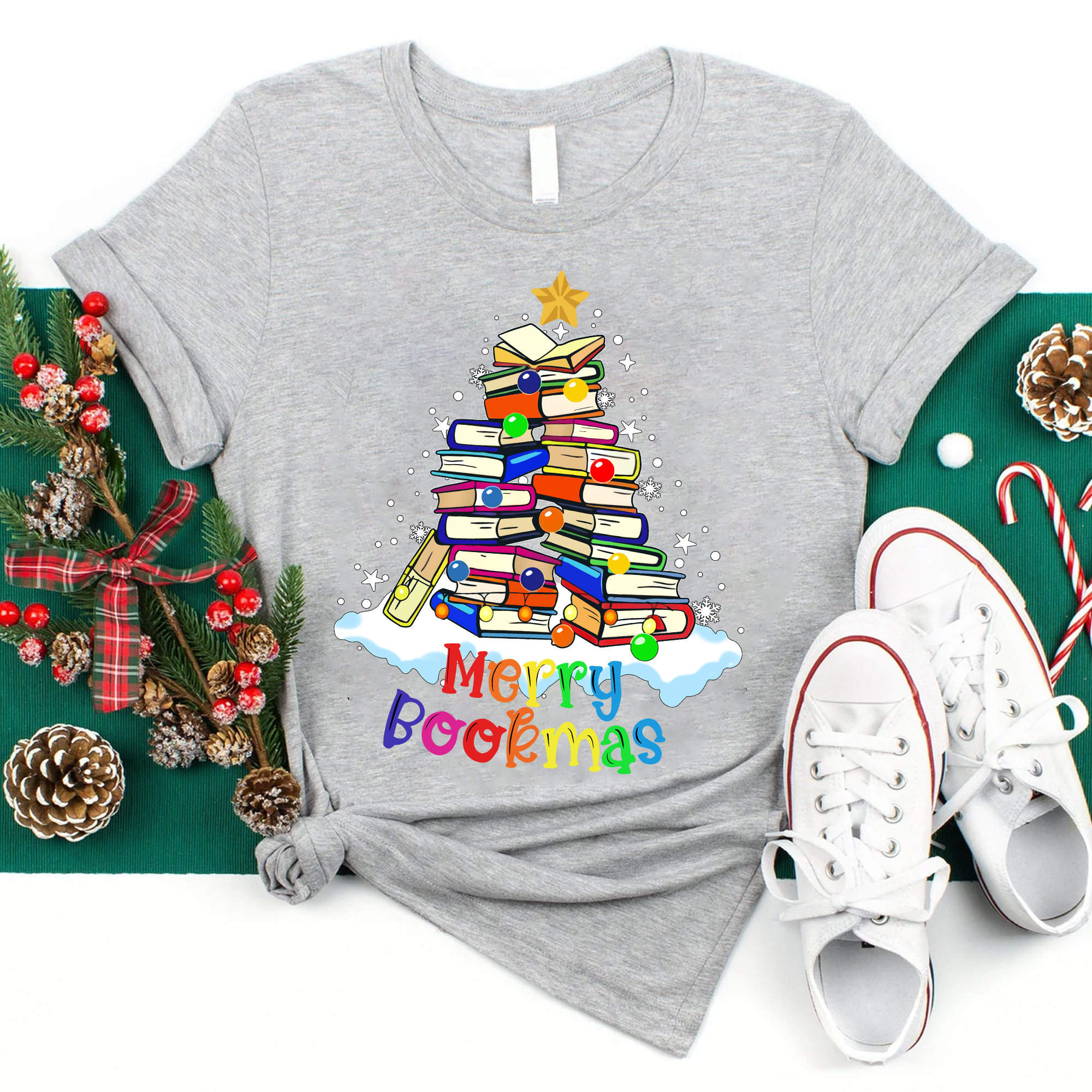 Merry Bookmas Teacher T-Shirt
