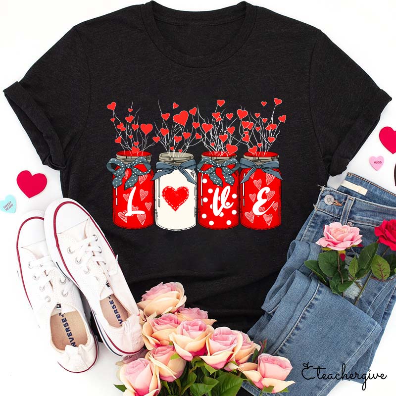 Heart Plants Love Teacher T-Shirt