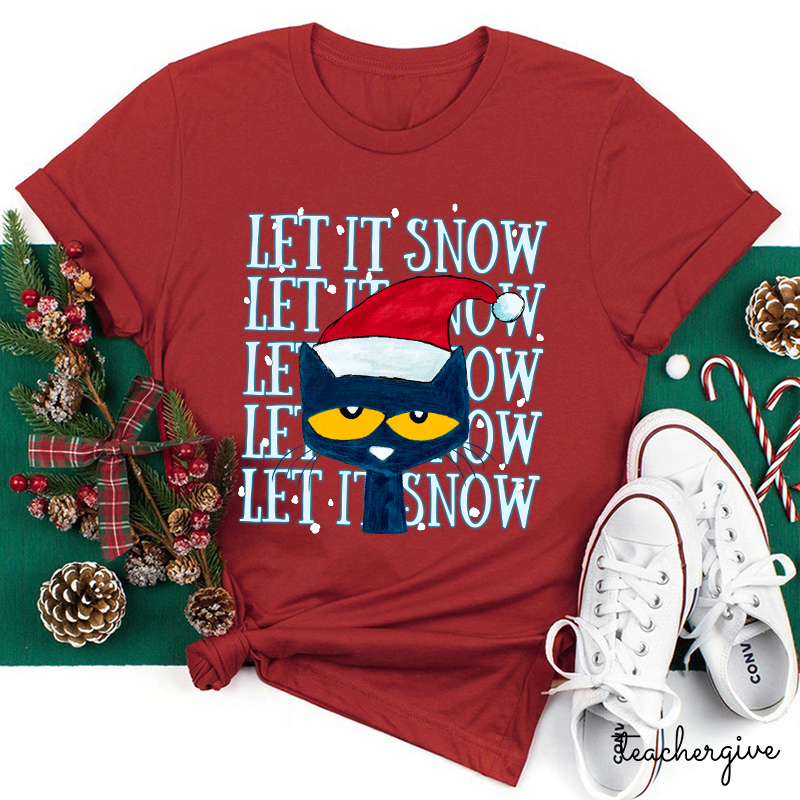 HO HO HO Let It Snow Teacher T-Shirt