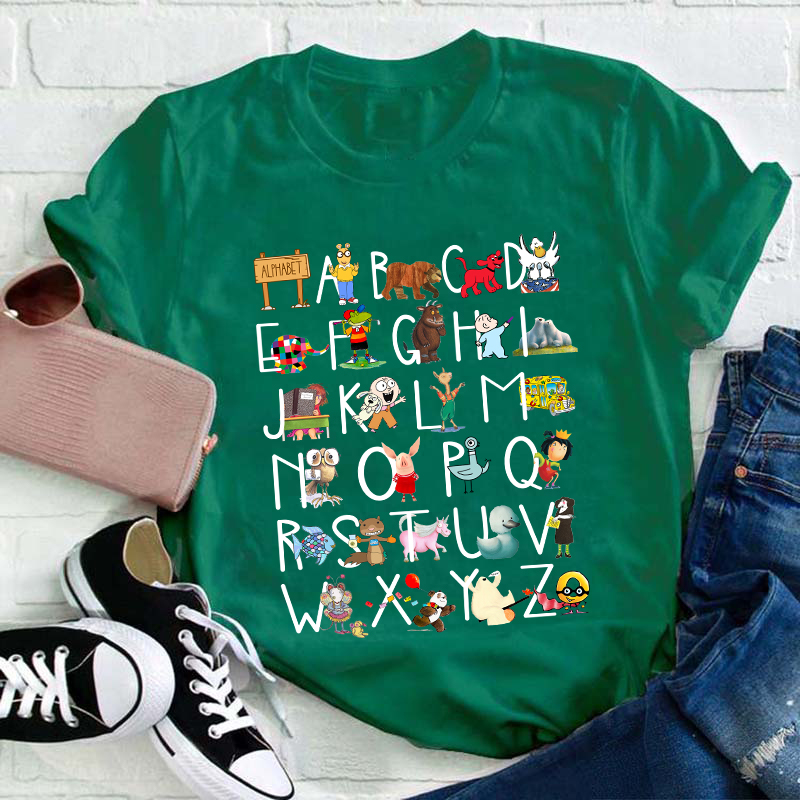 26 Alphabet Animals Teacher T-Shirt