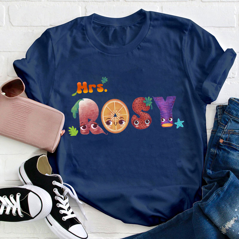 Personalized Name Fruits Teacher T-Shirt