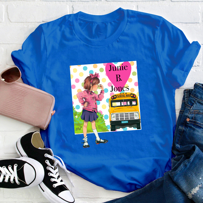 Colored Dot Junie B Jones Teacher T-Shirt