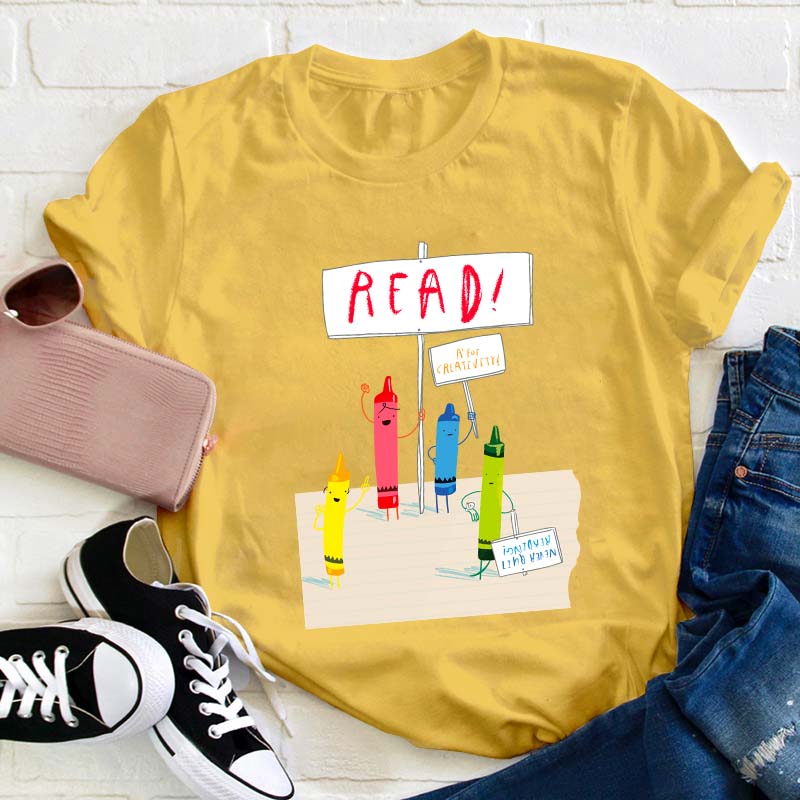 Crayons Call For Reading Teacher T-Shirt