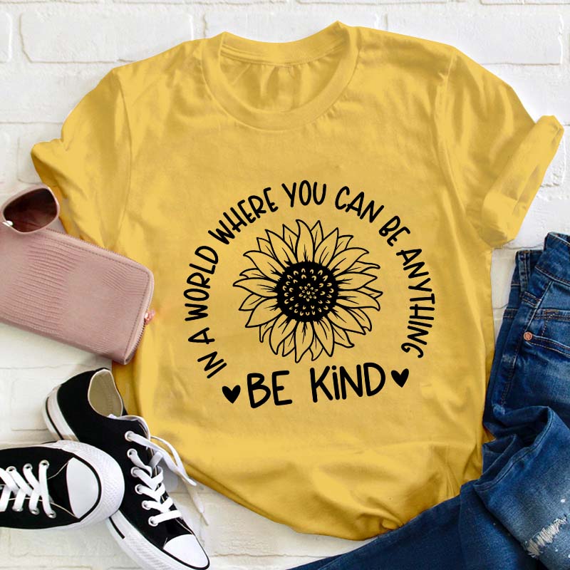 Be Kind In A World Where You Can Be Anything Teacher T-Shirt