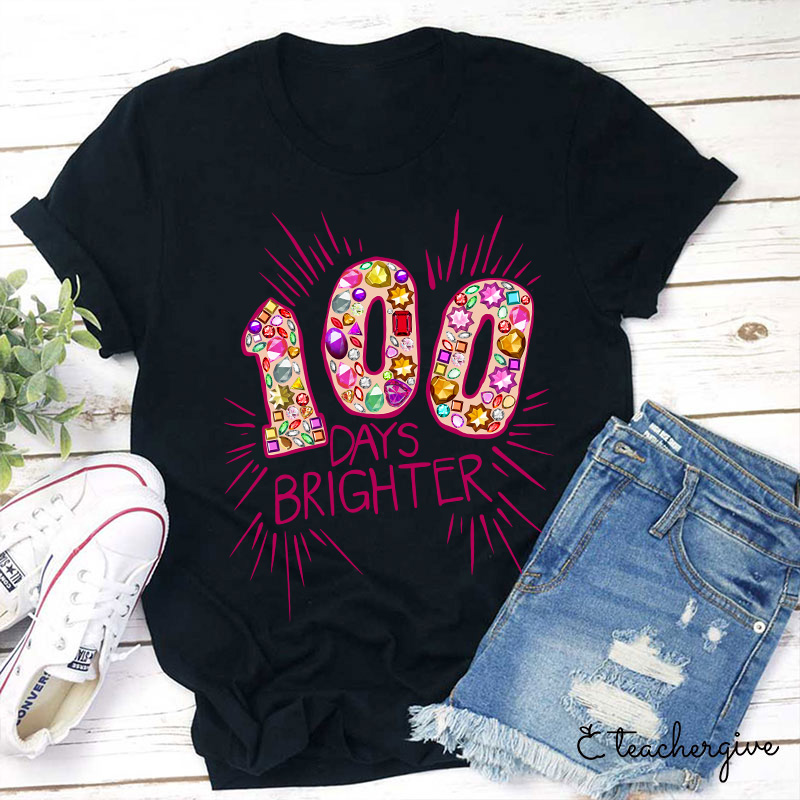 Fireworks For 100 Days Brighter Teacher T-Shirt