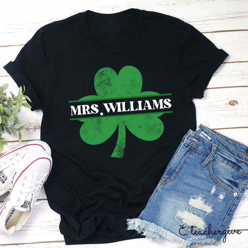 Personalized Clover Teacher T-Shirt