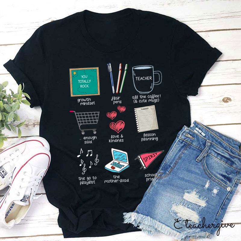 Growth Mindset Love And Kindness Teacher T-Shirt