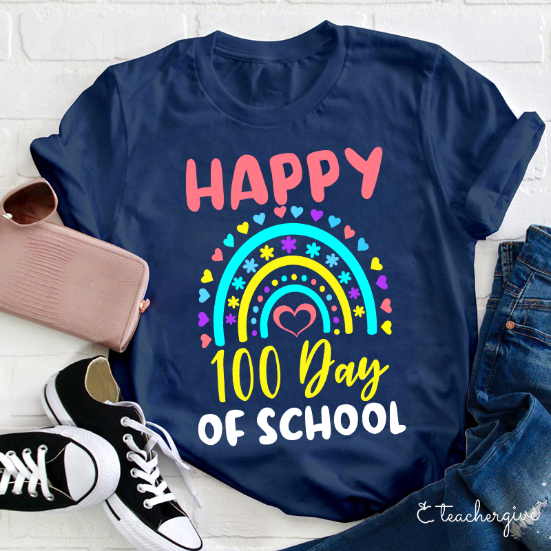Happy 100 Day Of School Teacher T-Shirt