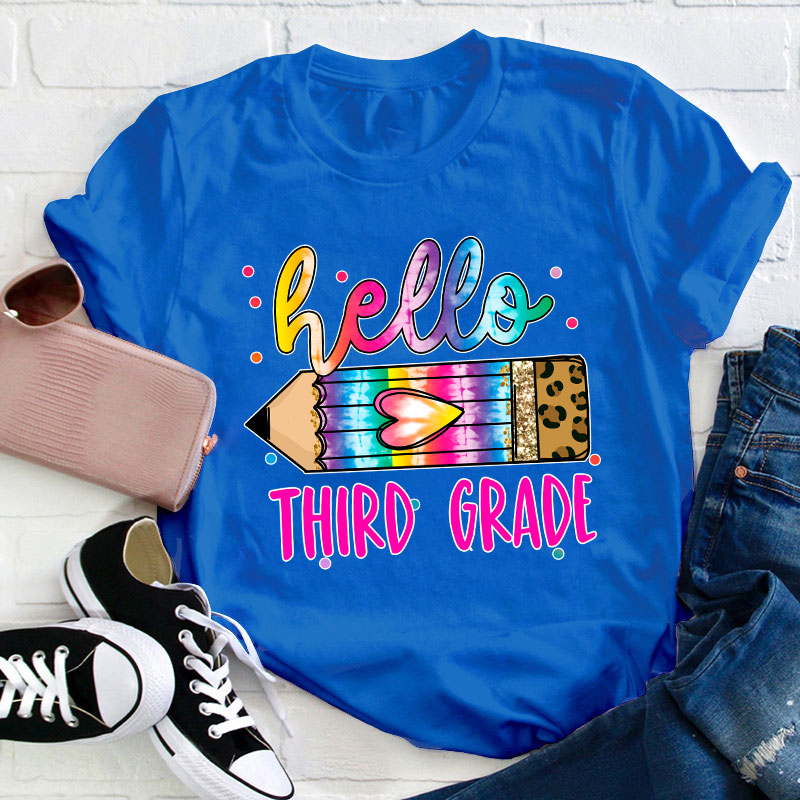 Personalized Grade Hello Teacher T-Shirt