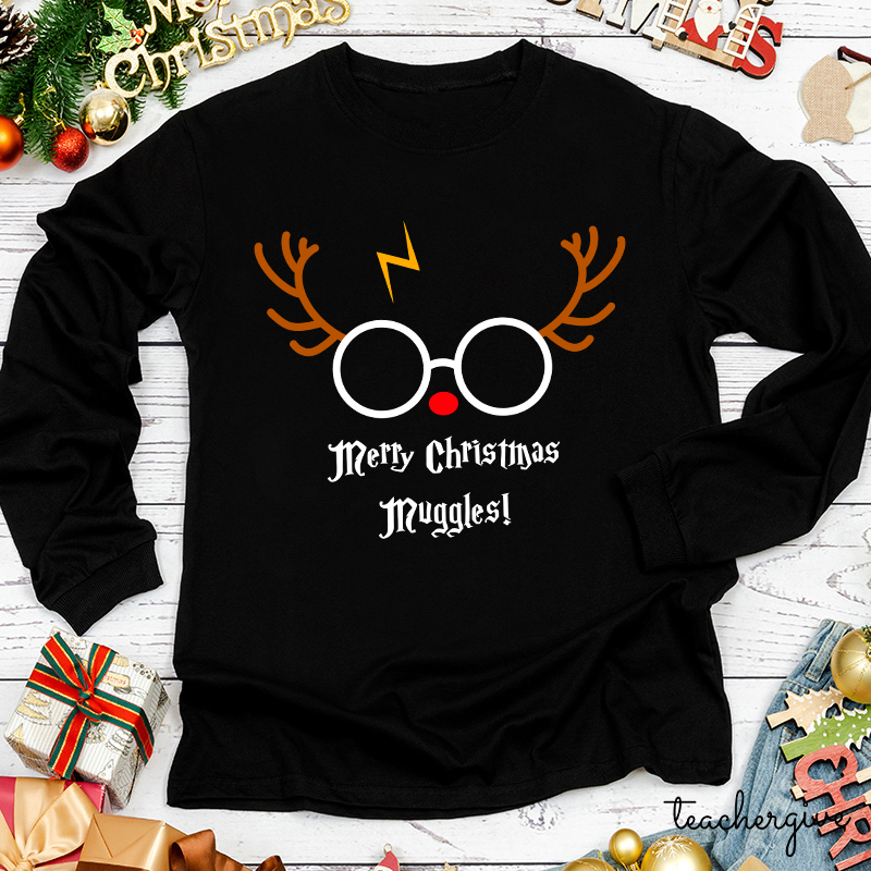 Merry Christmas Muggles Teacher Long Sleeve T-Shirt