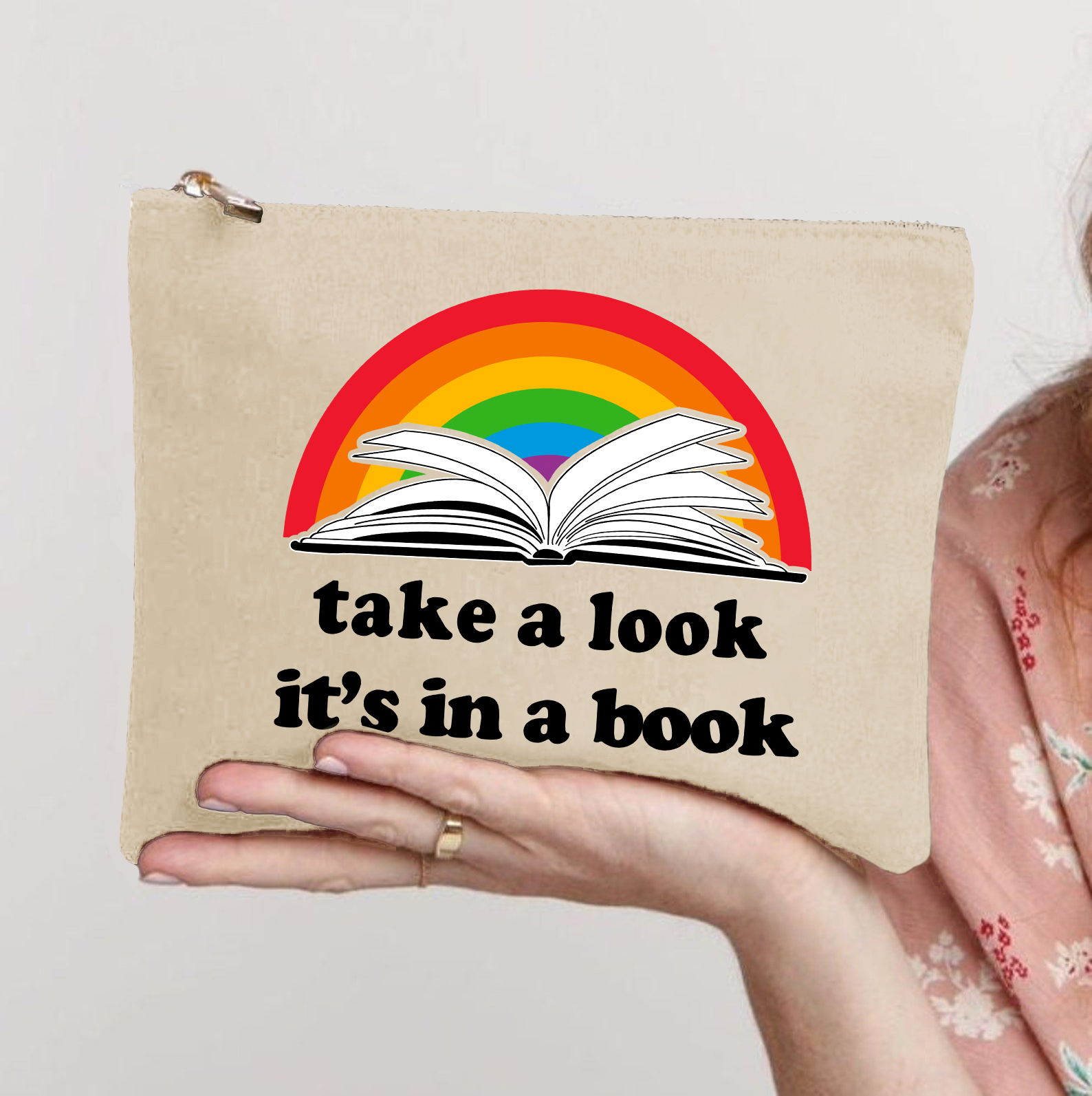 Take A Look It's In A Book Makeup Bag