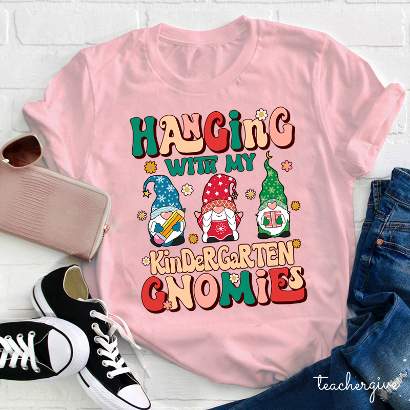 Personalized Grade Hanging With My Kindergarten Gnomies Teacher T-Shirt