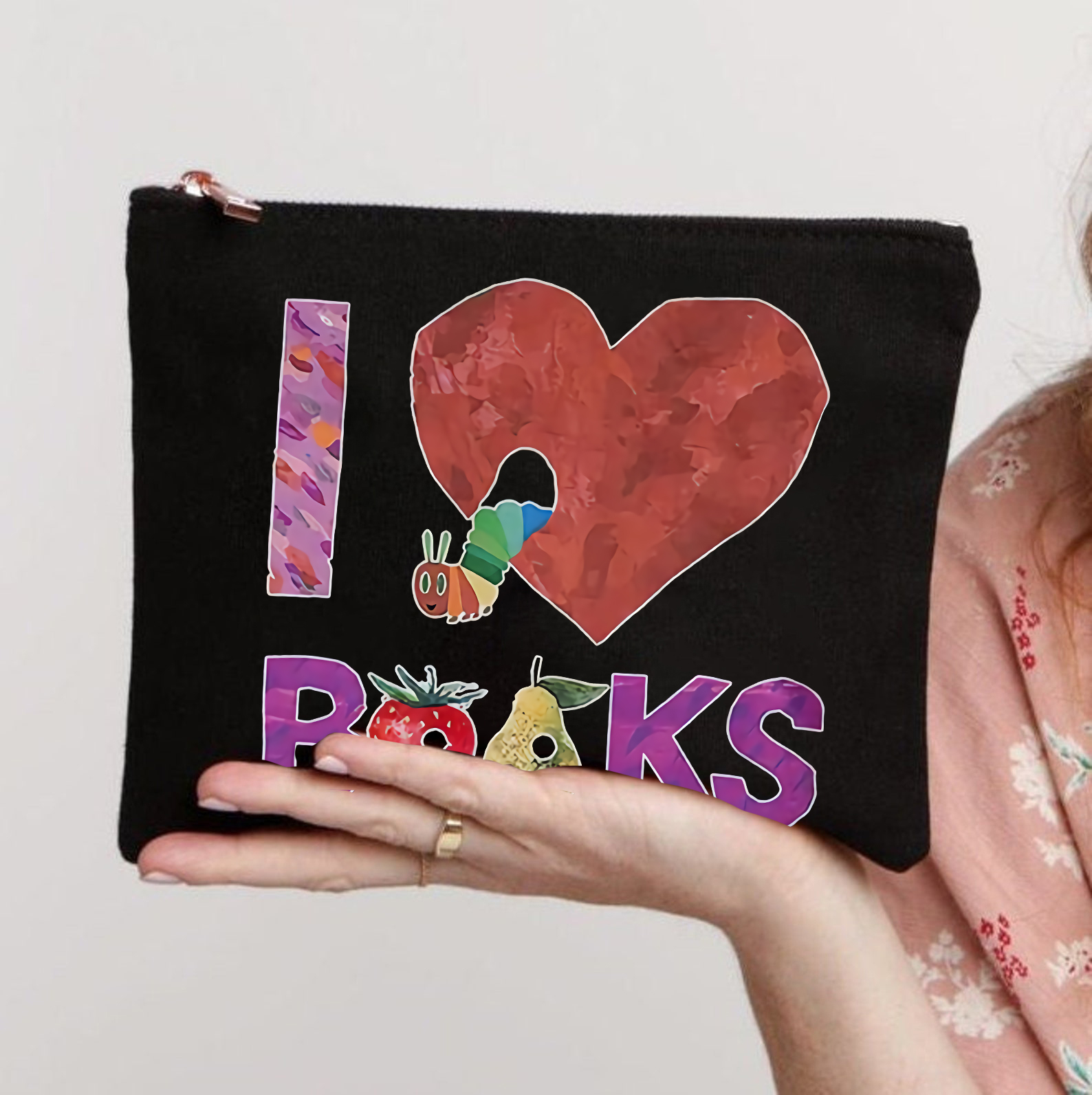 I Love Books Makeup Bag