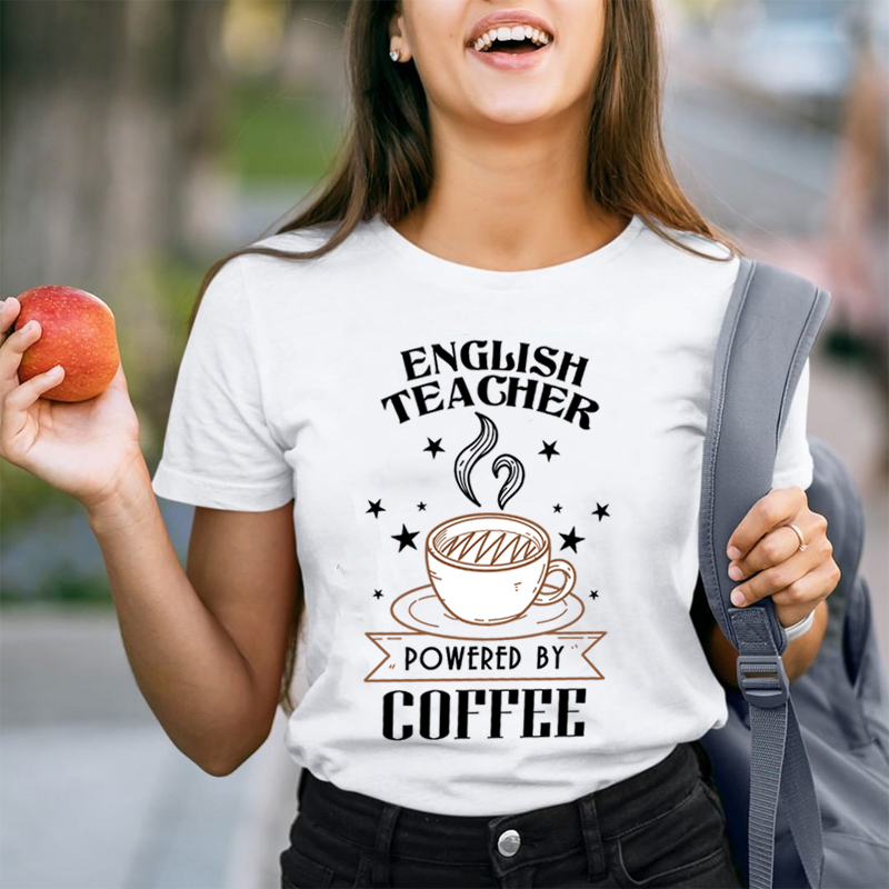 Peronalized Subject Teacher Powered By Coffee Teacher T-Shirt