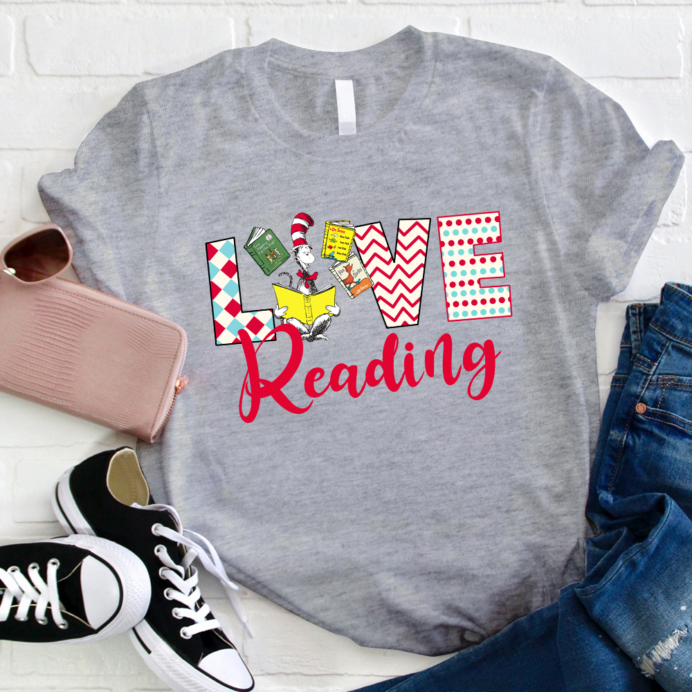 Love Reading Cat Reading Books T-Shirt