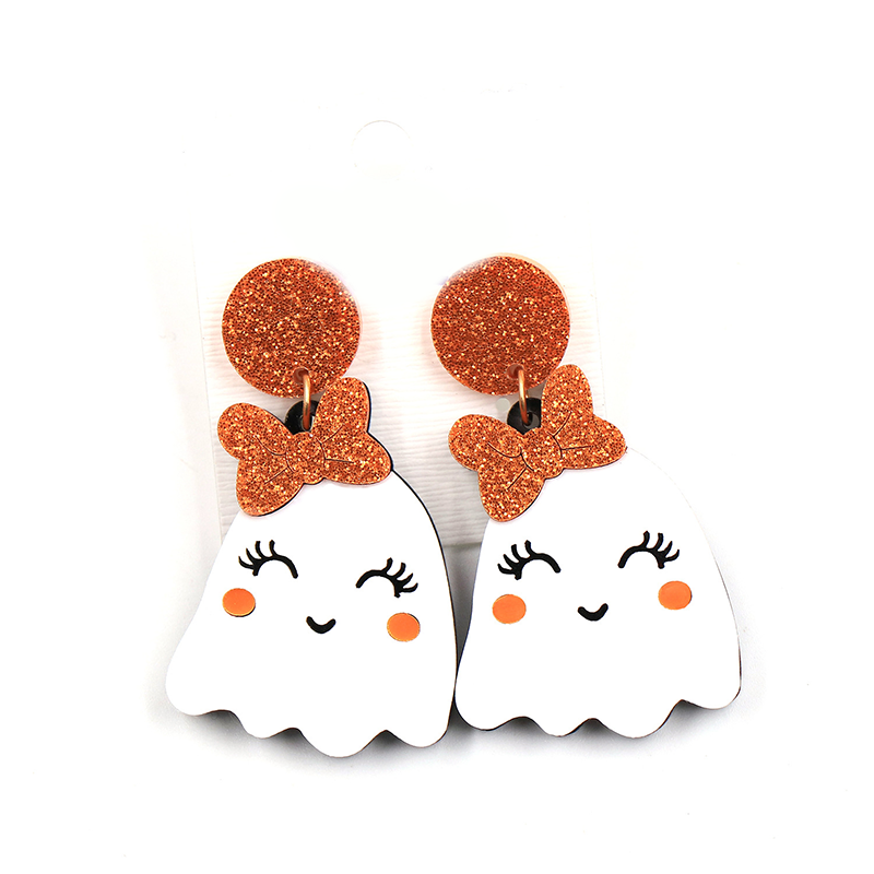Cute Little Halloween Ghost Acrylic Earrings