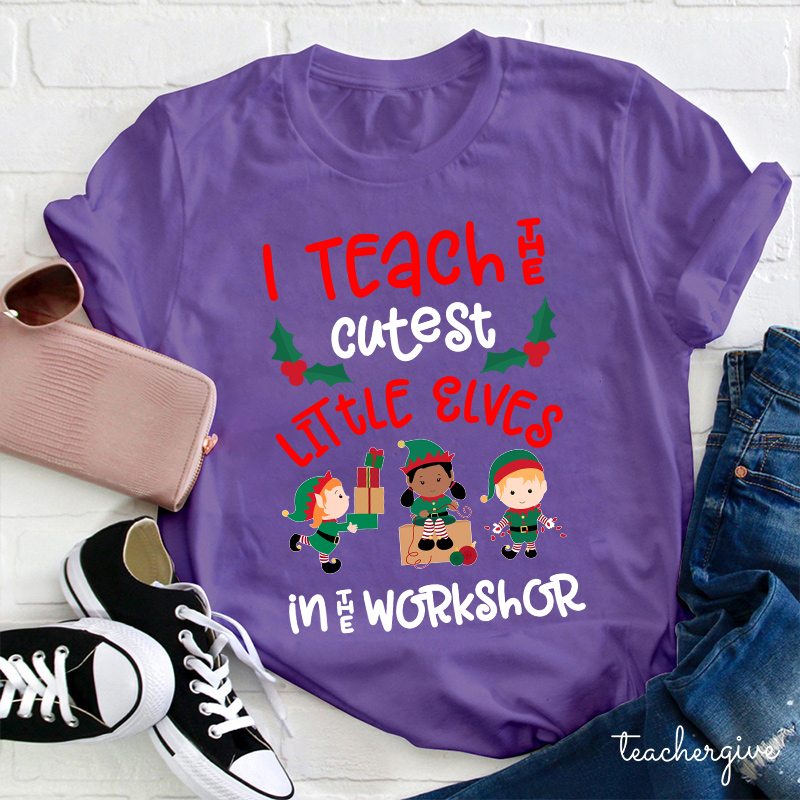 I Teach The Cutest Little Elves In The Workshop Teacher T-Shirt