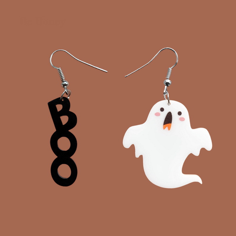 White Ghost Boo  Acrylic Earrings