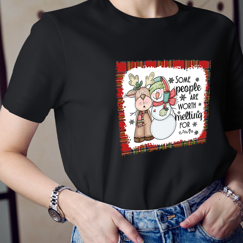 Some People Are Worth Melting For Like This Reindeer Teacher T-Shirt