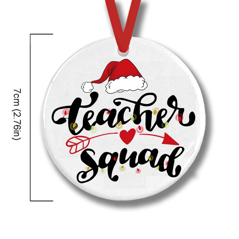 Christmas Teachers Squad Teacher Ceramic Christmas Ornament