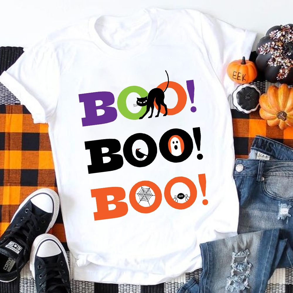 BOO BOO BOO Happy Halloween T-Shirt