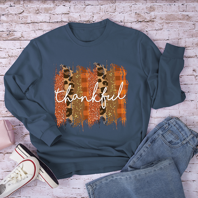 Thankful Leopard Teacher Long Sleeve T-Shirt
