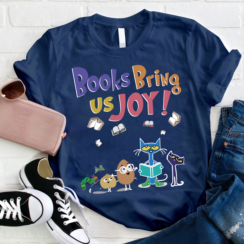 Books Bring Us Joy Cat T-Shirt