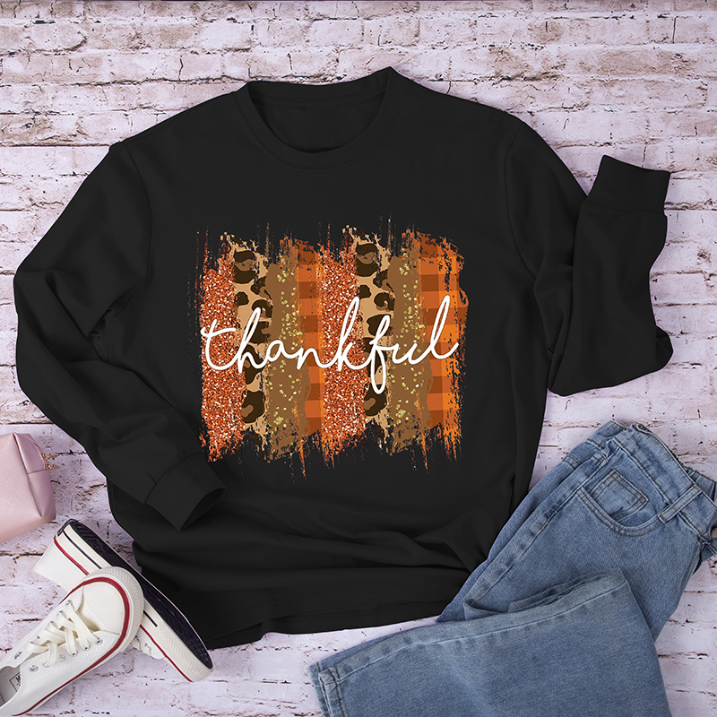 Thankful Leopard Teacher Long Sleeve T-Shirt