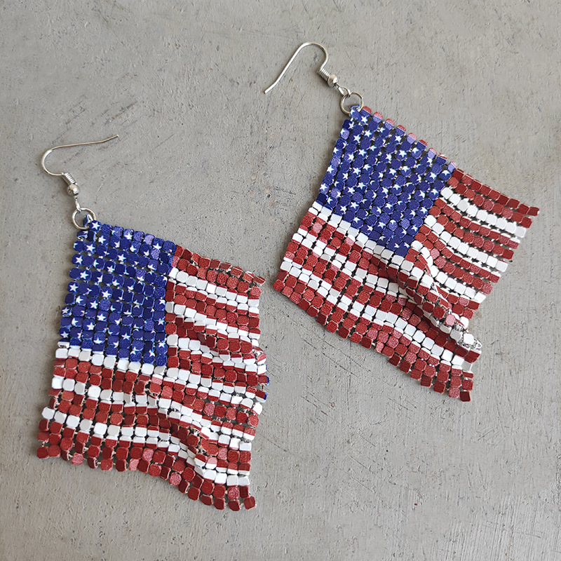 American Flag Soft  Metal Earrings