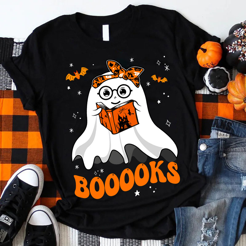 Halloween Ghost Loves BOOOOKS T-Shirt