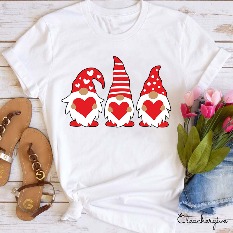 Three Love Gnomes Teacher T-Shirt