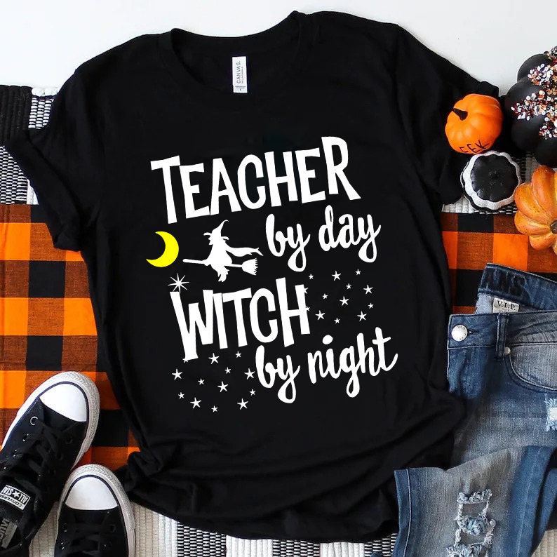 Teacher By Day Witch By Night The Shining Stars T-Shirt