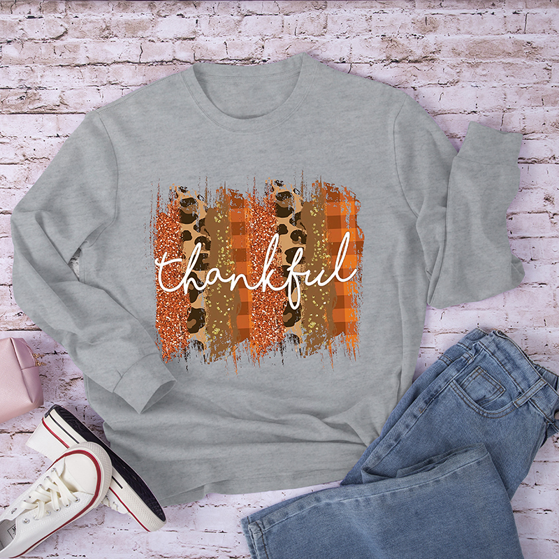 Thankful Leopard Teacher Long Sleeve T-Shirt