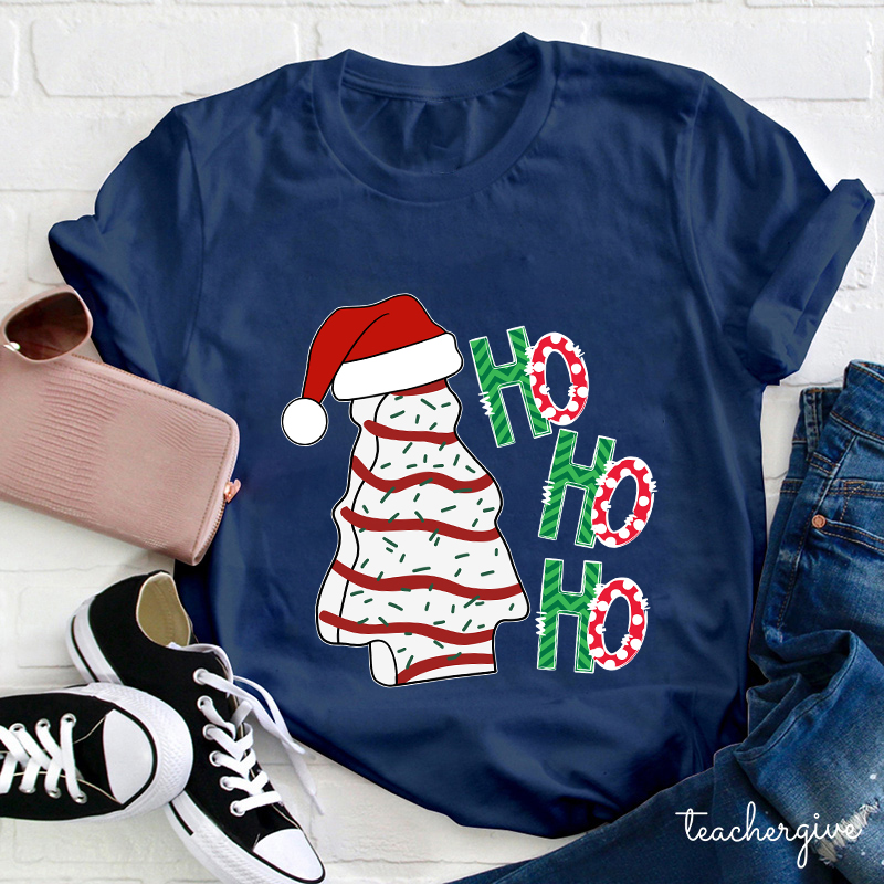 Ho Ho Ho Santa Claus Is Coming Teacher T-Shirt