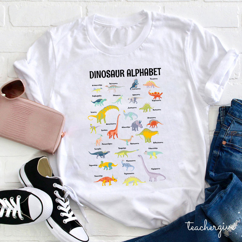 Follow The Dinosaur Alphabet Teacher T-Shirt