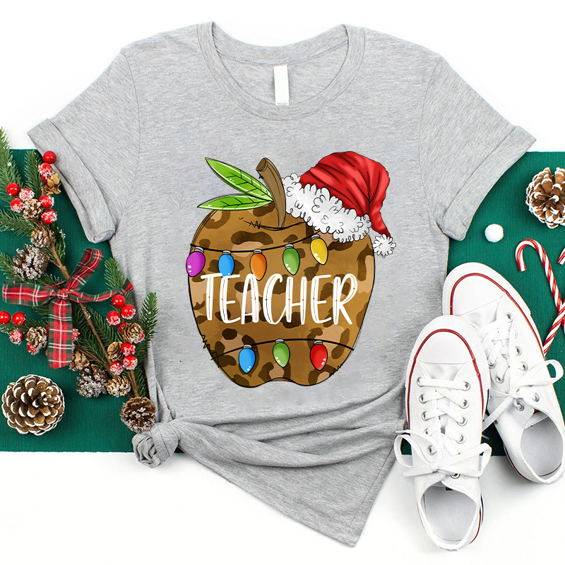Christmas Apple Teacher T-Shirt