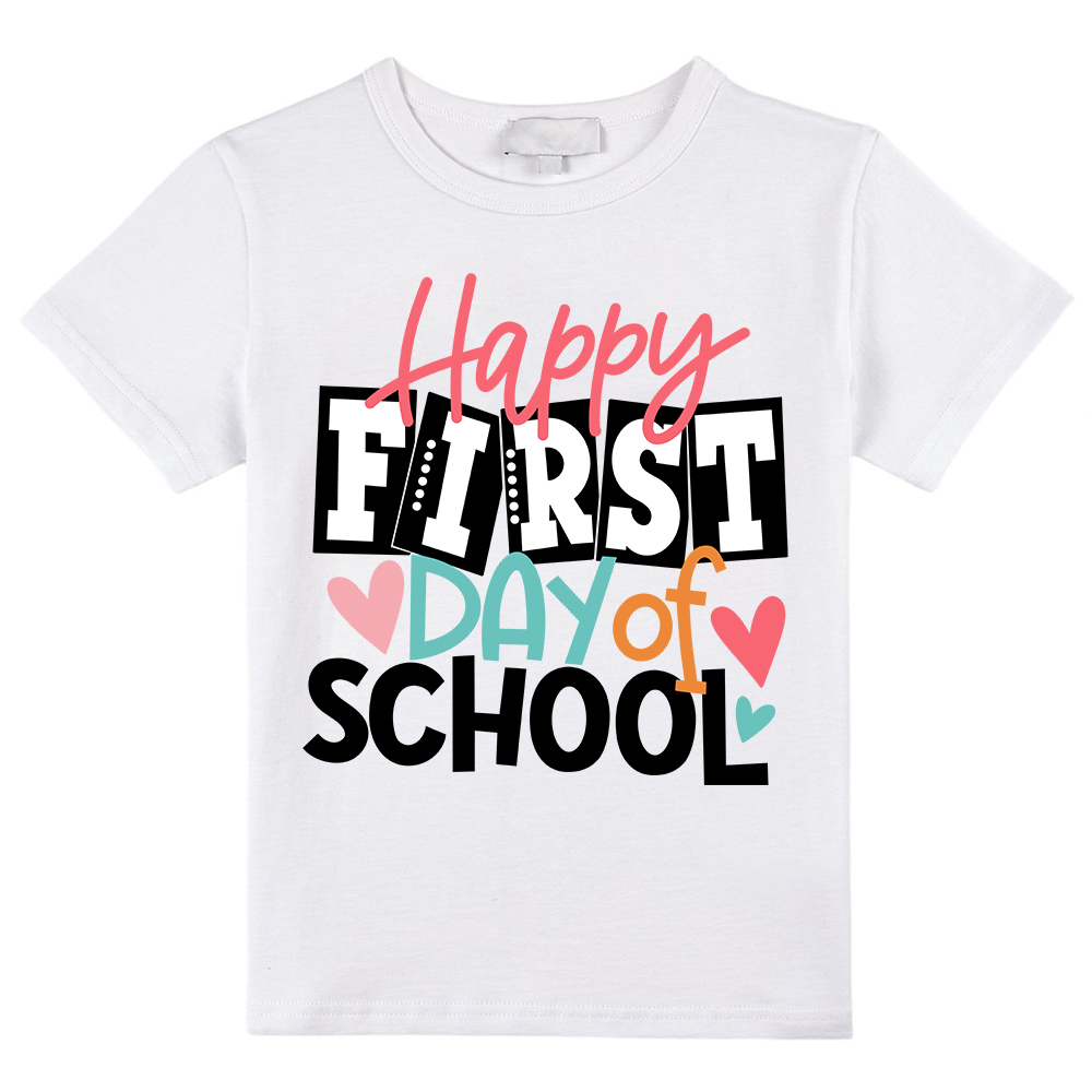 Happy First Day Of School Heart Kids T-Shirt